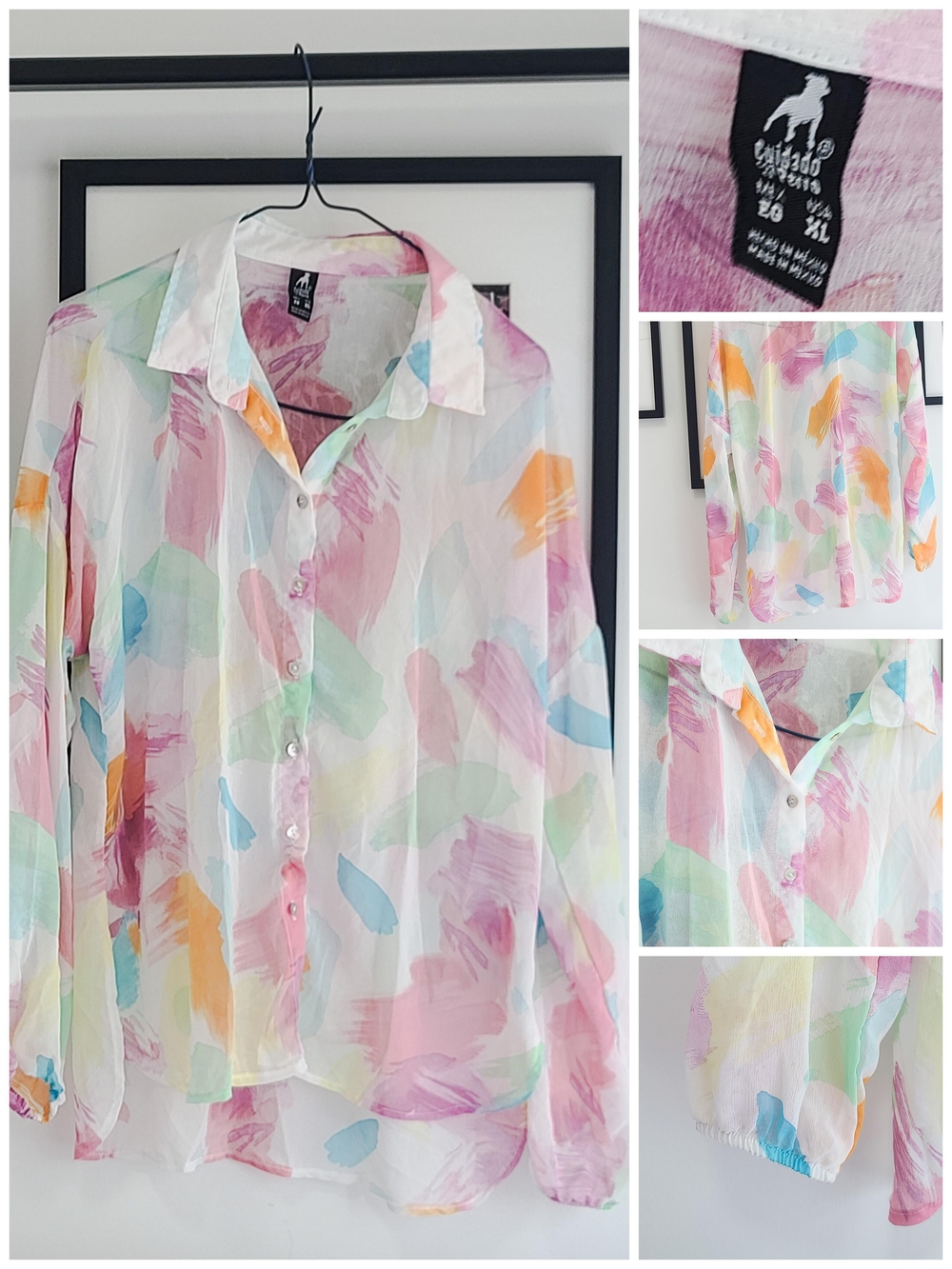 Cuidado Con el Perro Sheer Pastel Watercolour Blouse